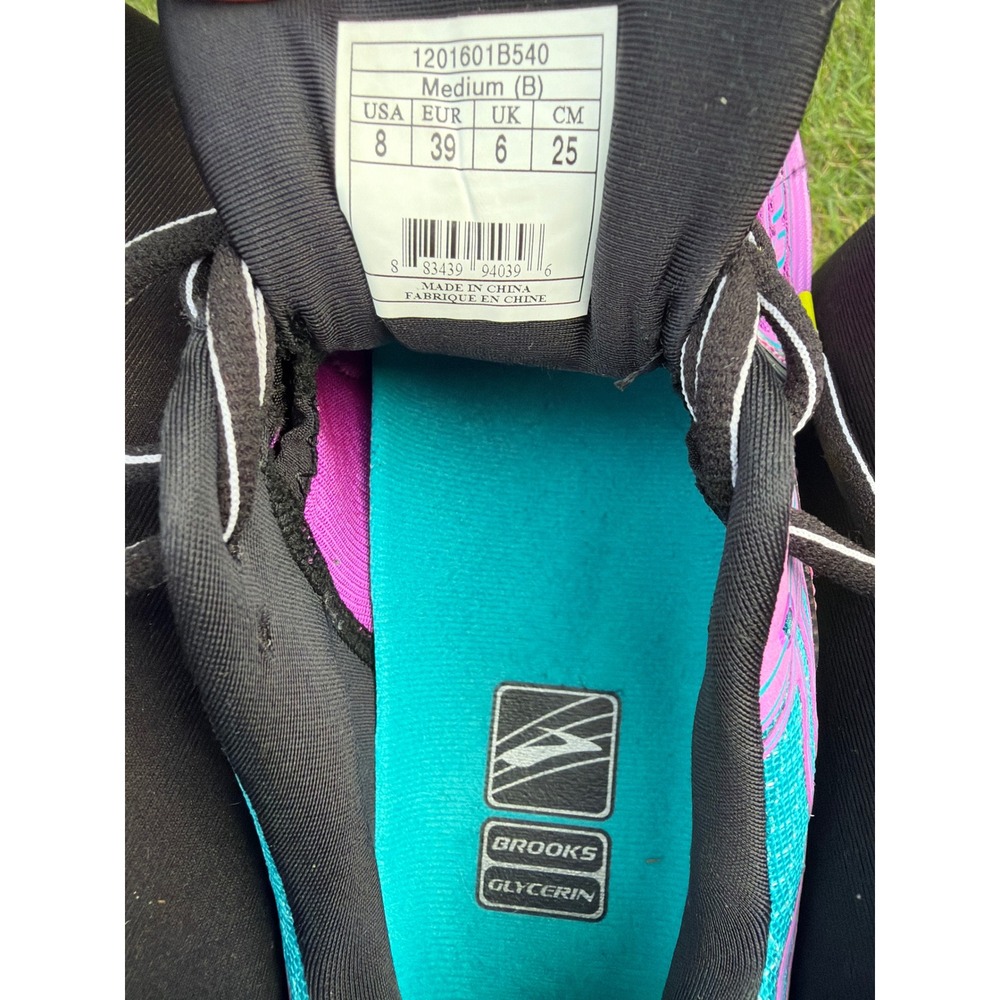 Brooks Glycerin 12 Womens Running Shoes Purple Blue 1201601B540 Size 8 Like New - Picture 6 of 8